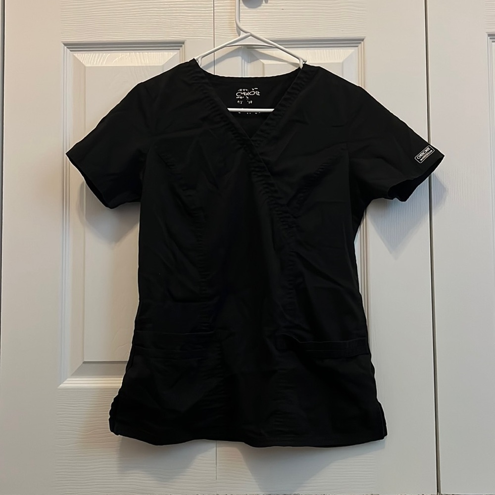 cherokee black scrub top